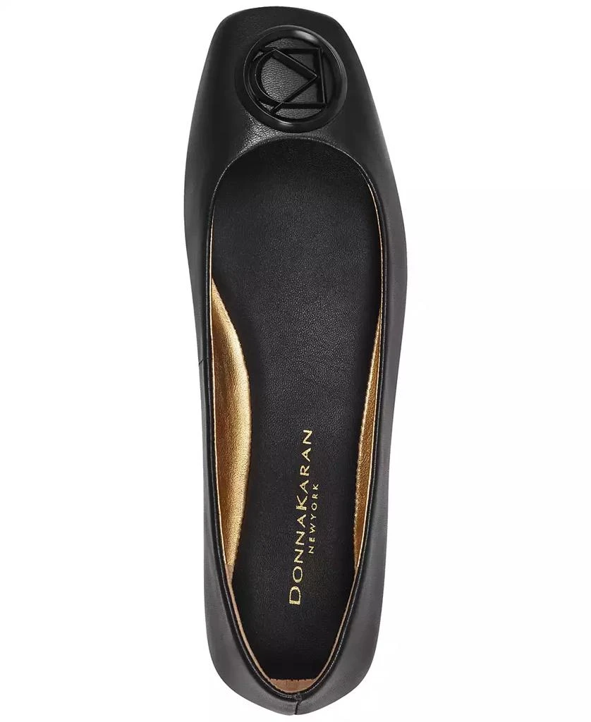 Donna Karan Women's Kylee Logo Leather Ballet Flats 4