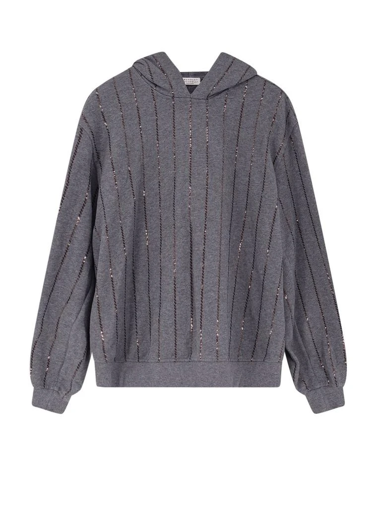 Brunello Cucinelli Brunello Cucinelli Sequin Embellished Hooded Sweater from Cettire