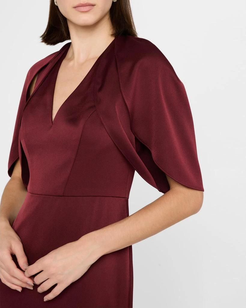Aidan Mattox Tulip-Sleeve Crepe Back Satin Column Gown 5