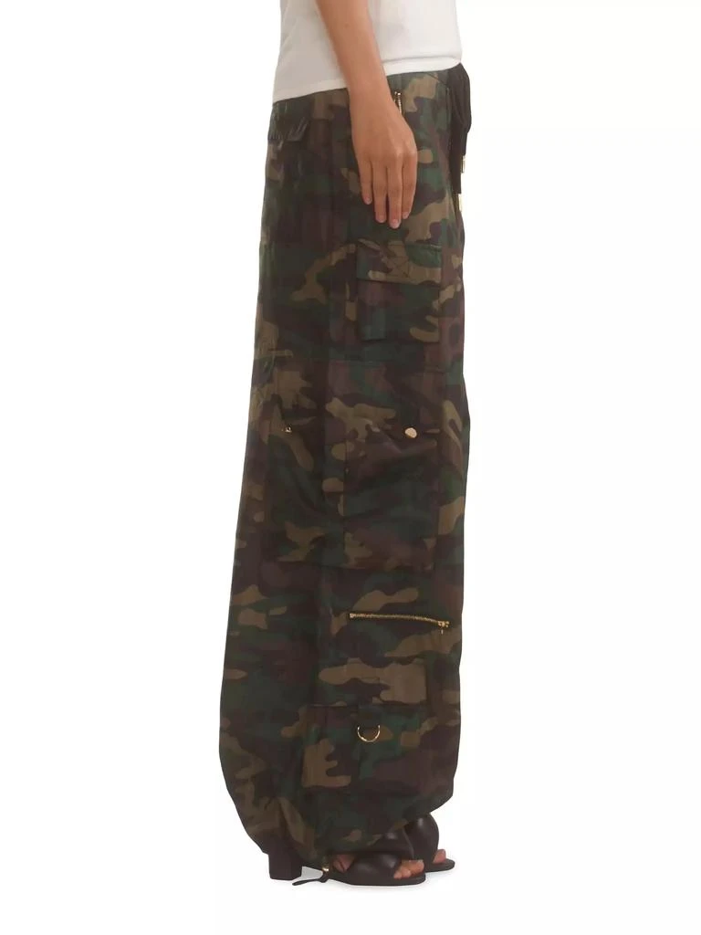 Cynthia Rowley Camouflage Wide-Leg Nylon Cargo Pants 3