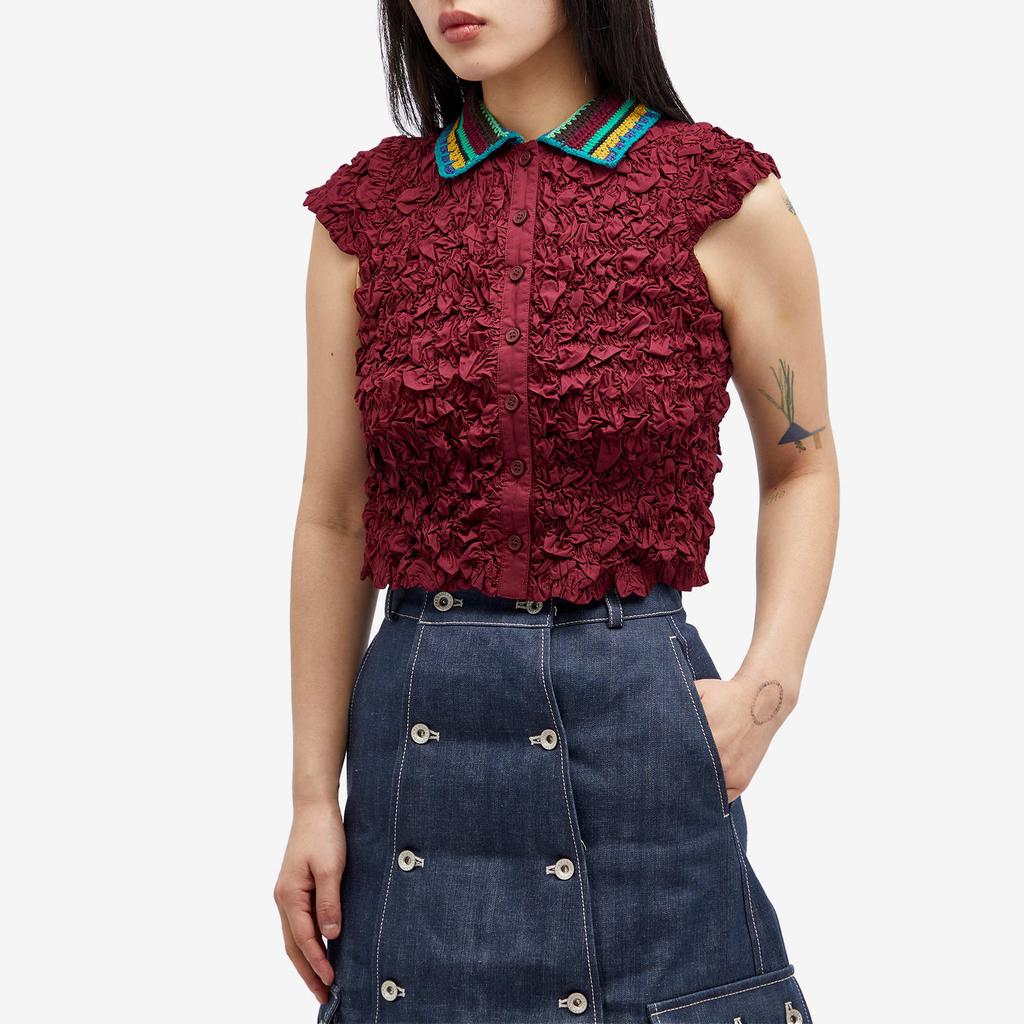 Brain Dead Brain Dead Crochet Collar Kass Shirt