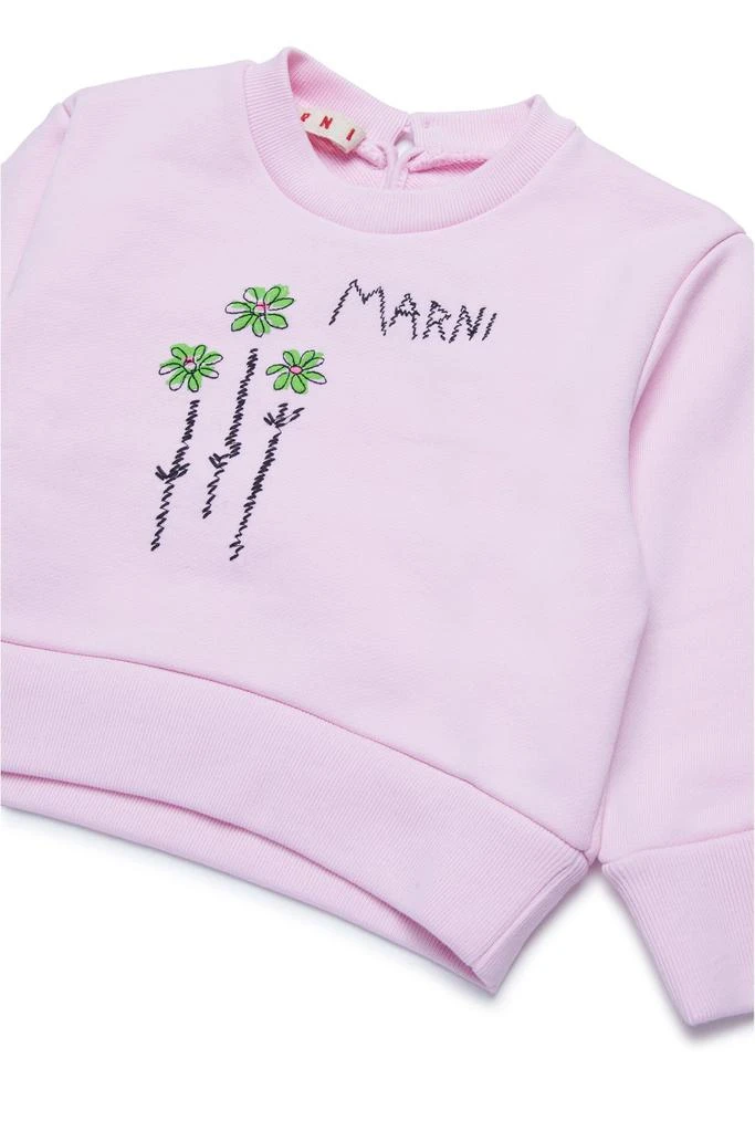 Marni Marni Kids Logo Embroidered Crewneck Sweatshirt 3