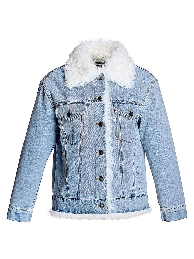 Maximilian Quilted Lined Denim Jacket with Kalgan Lamb Trims 1