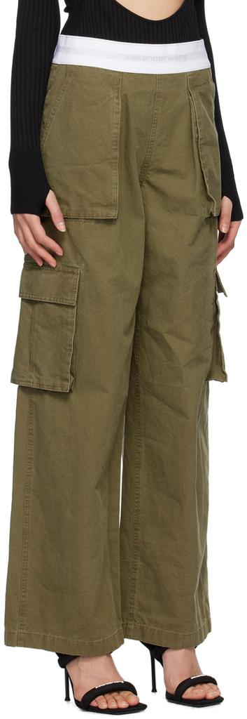 Alexander Wang Khaki Rave Cargo Trousers