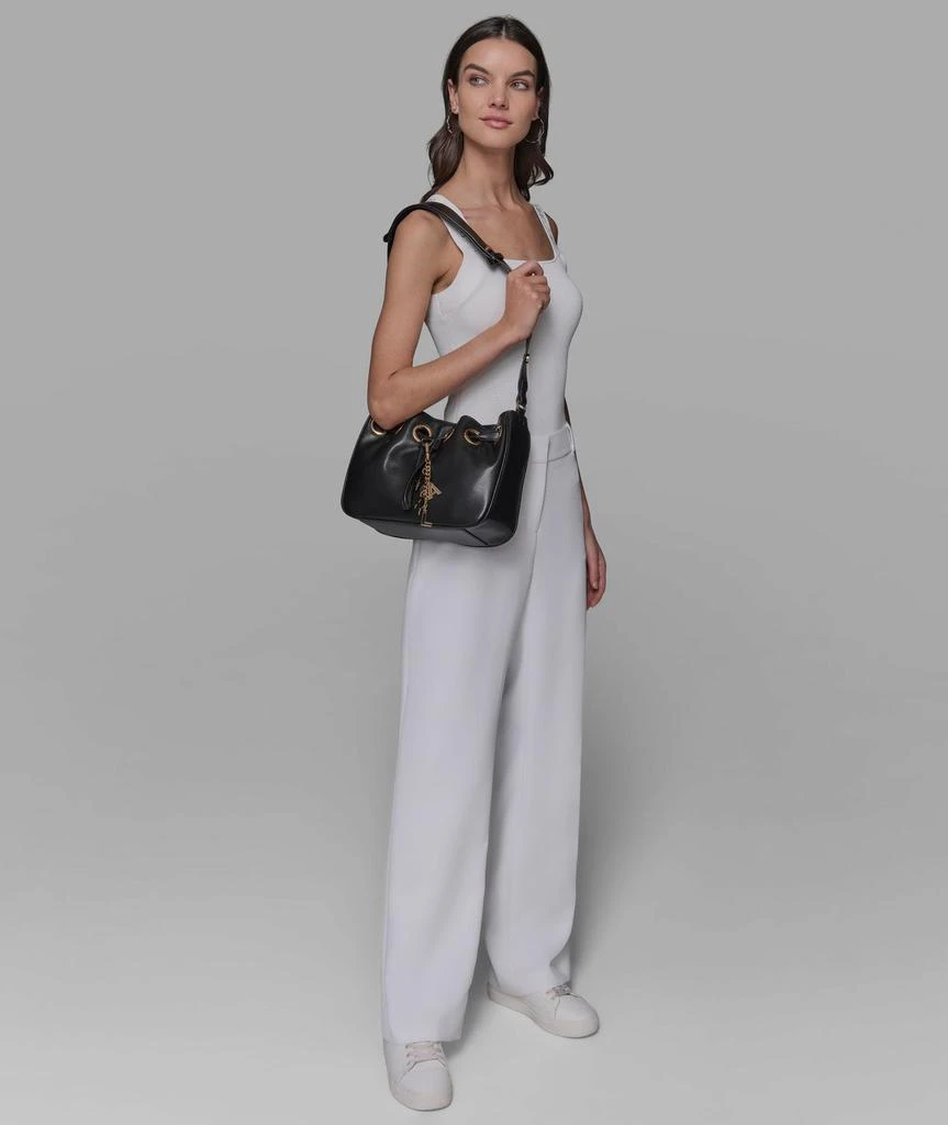 Karl Lagerfeld Paris DESIREE SMALL LEATHER HOBO BAG 7
