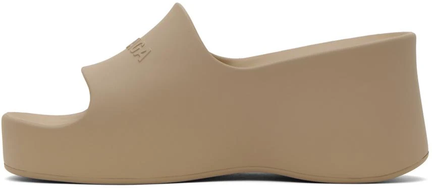 Balenciaga Taupe Chunky Wedge Sandals 3