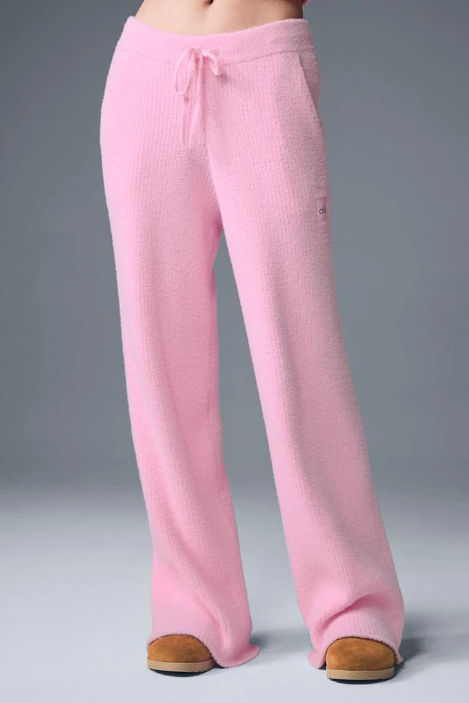 Alo Snuggle Up Sweater High-Waist Wide Leg Pant - Sweet Pink 1