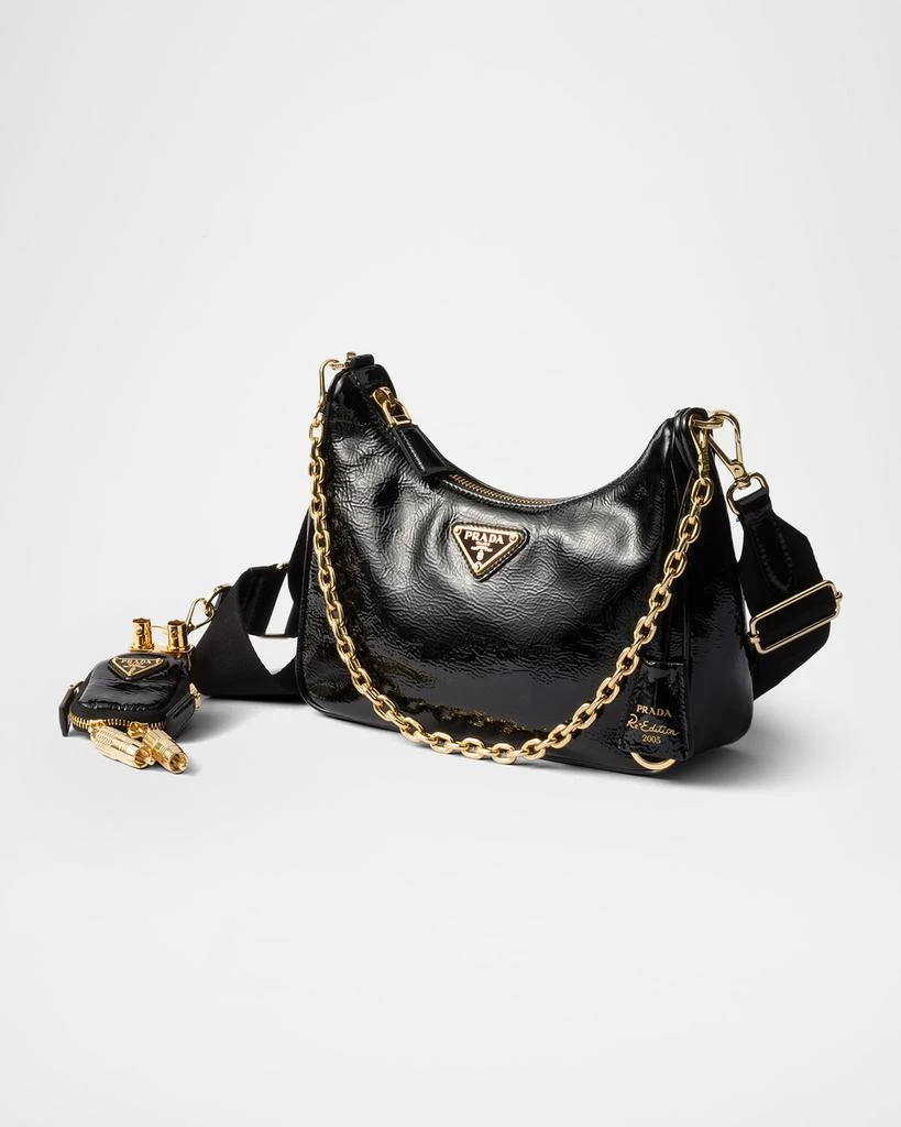 Prada Prada Re-Edition 2005 Naplak Patent Leather Bag with Charm 2