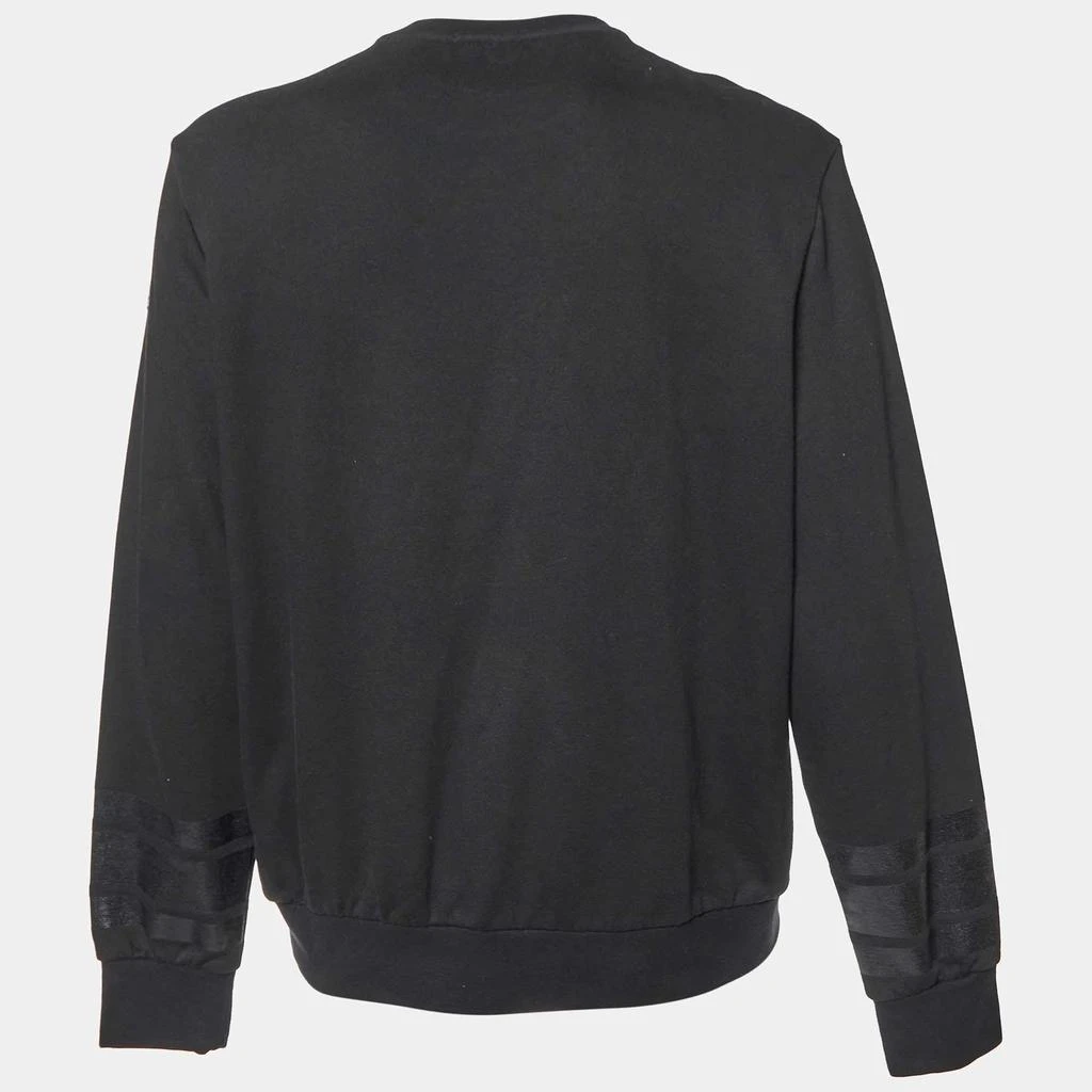 Moncler Moncler Black Printed Cotton Knit Crewneck Sweatshirt XXL 2
