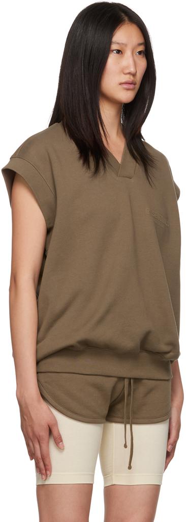 Essentials Brown V-Neck Vest