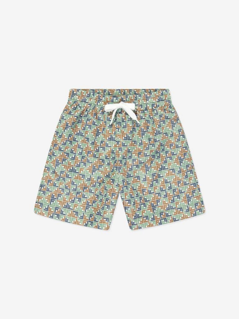 Fendi Fendi Boys Micro Print Swim Shorts in Multicolour 1
