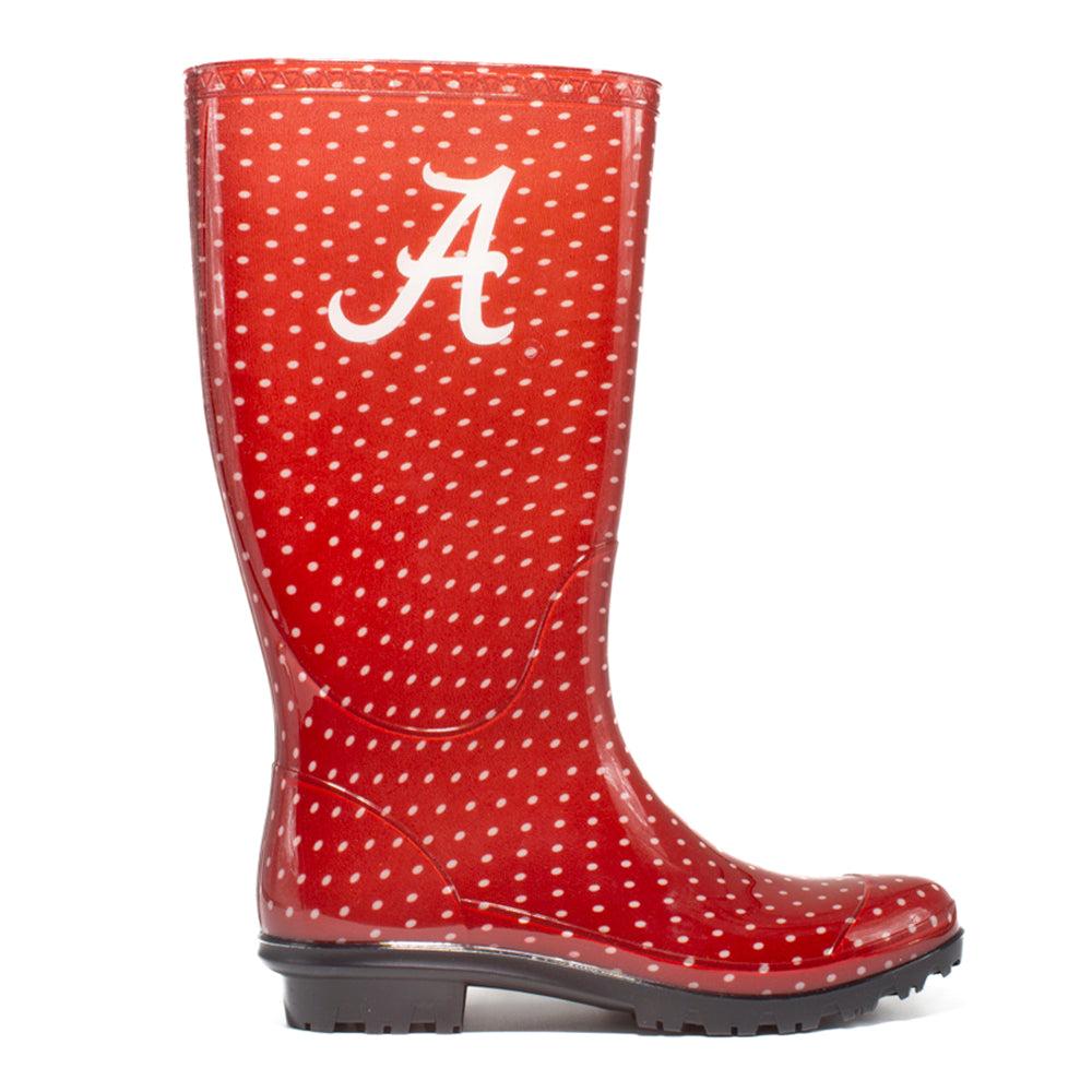 Gameday Boots University of Alabama Polka Dot Round Toe Rain Boots