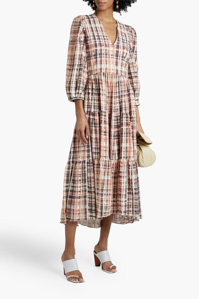 Joie Tobey tiered printed cotton midi dress