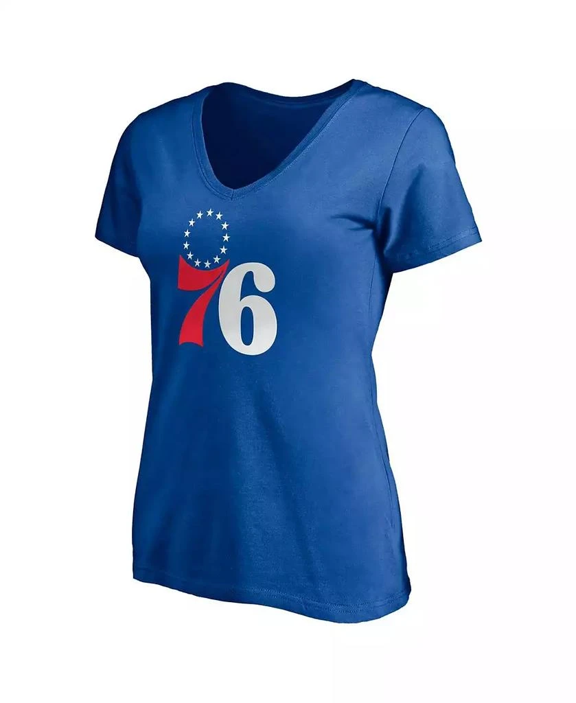 Fanatics Women's Ben Simmons Royal Philadelphia 76Ers Playmaker Logo Name Number V-Neck T-Shirt 2