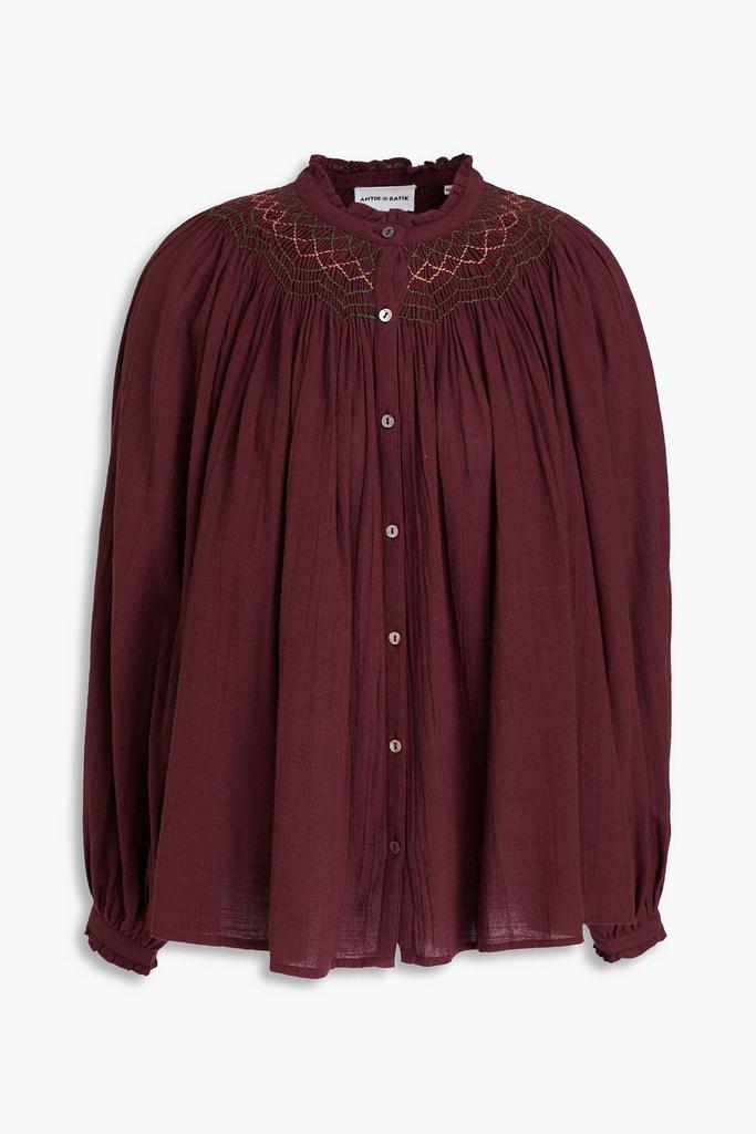 ANTIK BATIK Daya embroidered cotton-gauze blouse