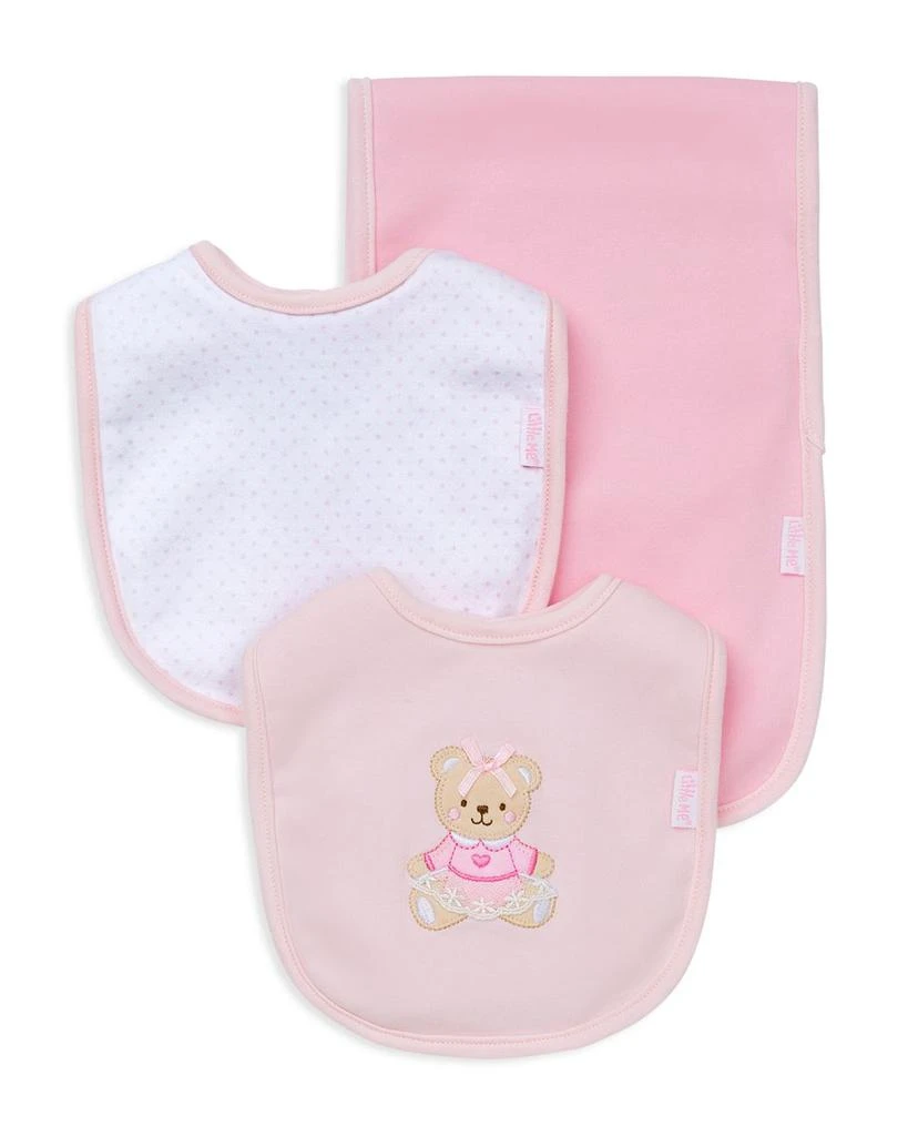 Little Me Infant Girls
 Bear Bib 
Burp Cloth Set - Baby 1