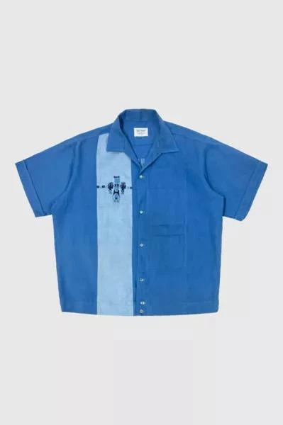 Urban Outfitters Vintage 1950's Nat Nast  Flocked Chainstitched Bowling Shirt 2