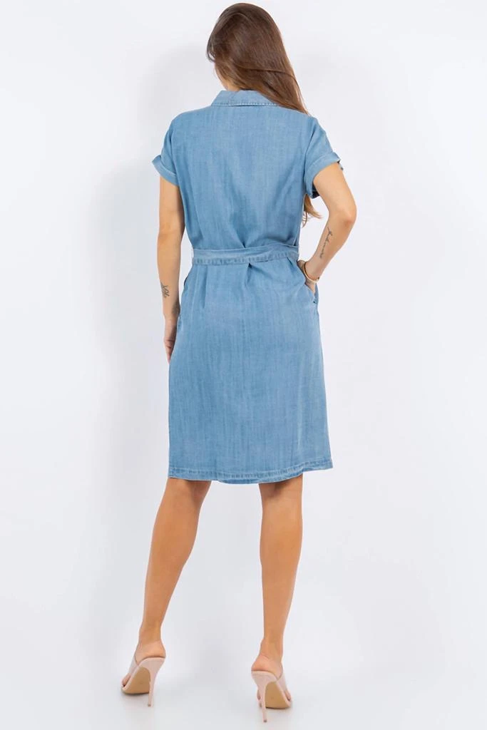 PAPARAZZI Paparazzi - Tencel Denim Short Sleeve Shirt Dress With Belt 4
