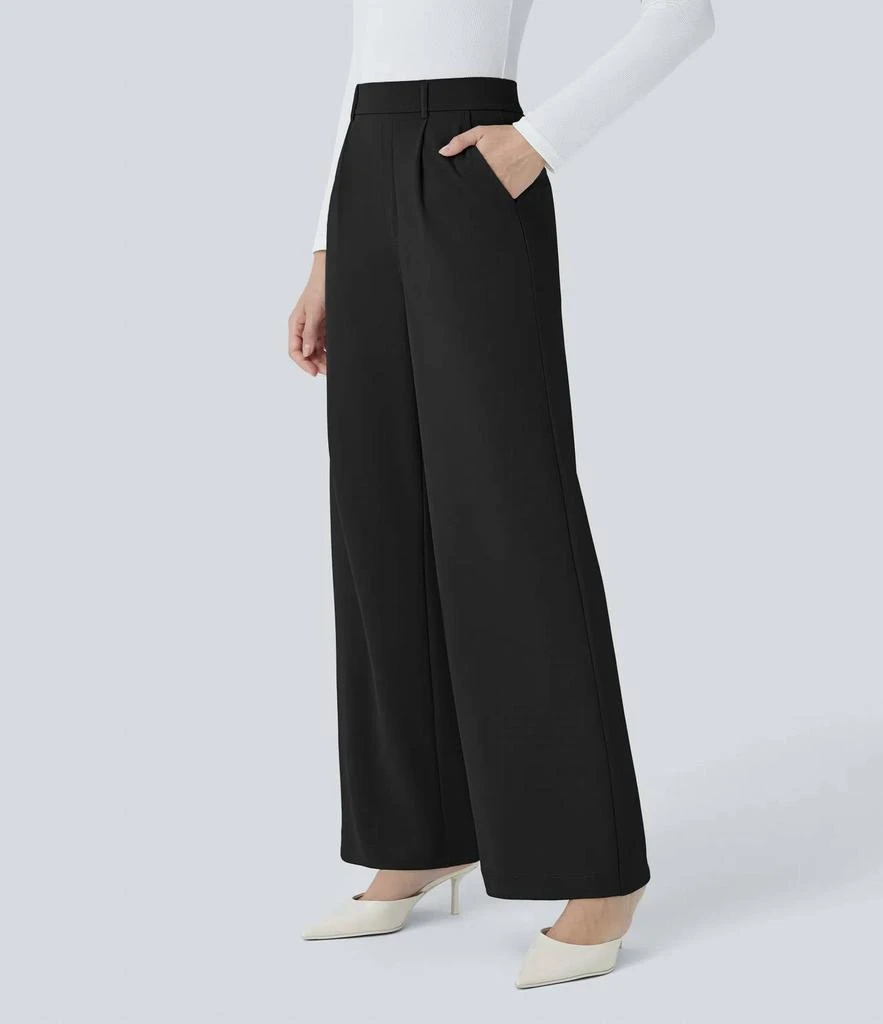 Shop Halara - High Waisted Plicated Side Pocket Straight Leg Work Pants on  Sale at BeyondStyle – Get 44% Off Halara