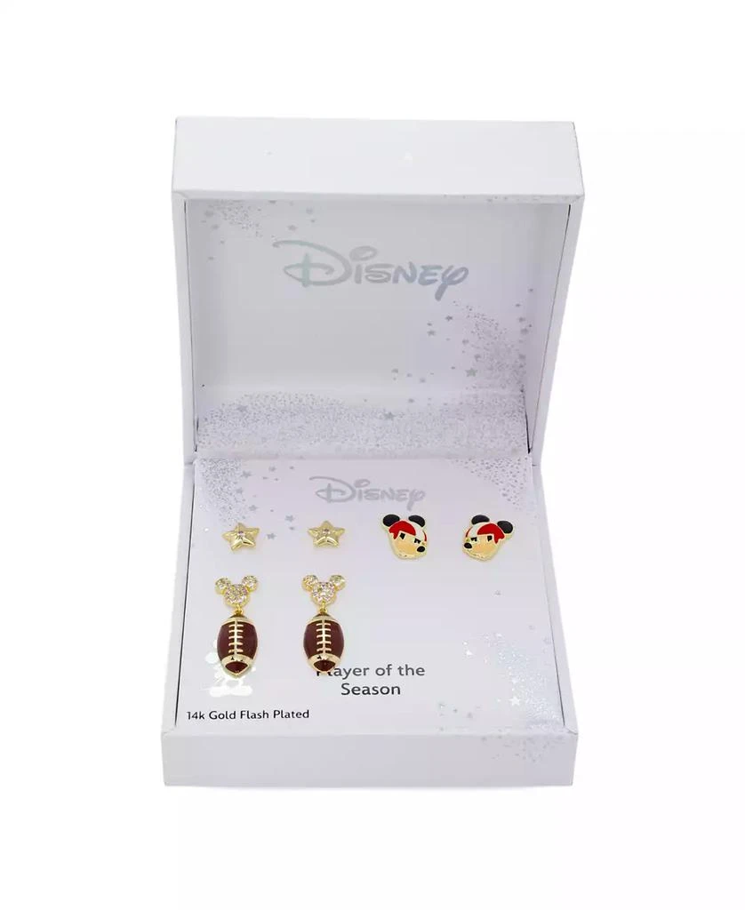 Disney Cubic Zirconia Mickey Mouse Football Earring Set 2