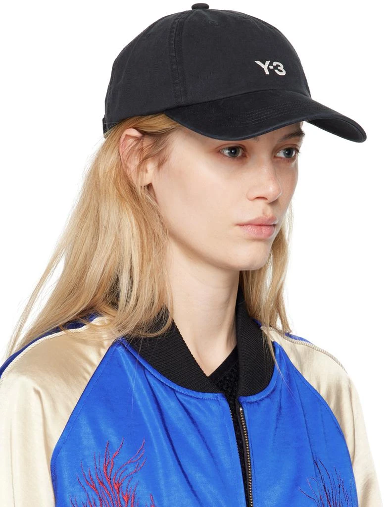 Y-3 Black Embroidered Dad Cap 2