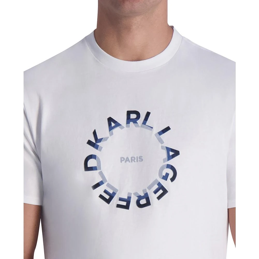 KARL LAGERFELD PARIS Men's Flocked Circle Logo Graphic T-Shirt 3