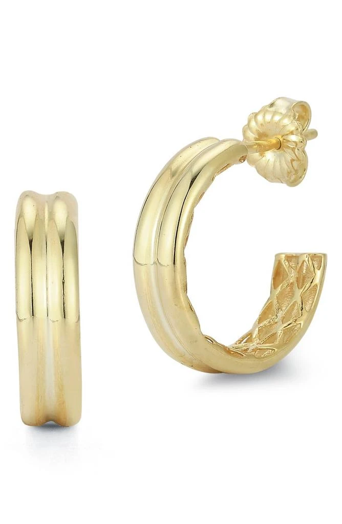 CHLOE AND MADISON Ribbed Hoop Earrings Fashion Accessories