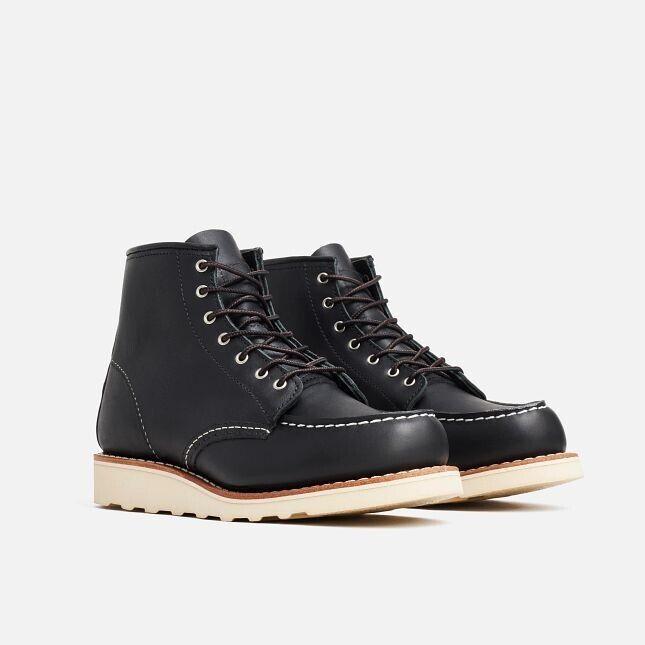 Red Wing Red Wing Classic 3373 6" Boots Women's Black Boundary Leather Moc Toe Lace-Up