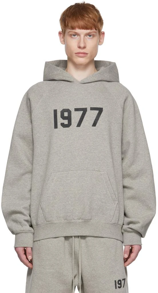 Essentials Gray Cotton Hoodie 1