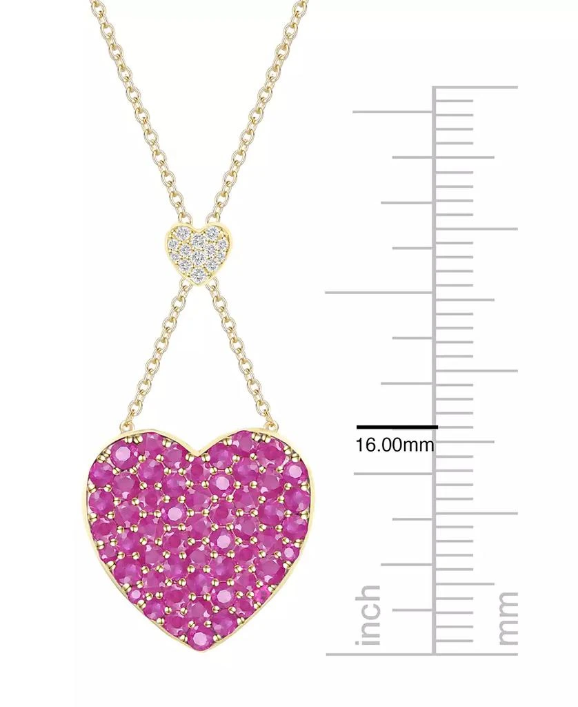 Macy
s Ruby (1-1/2 ct. t.w.)
Diamond (1/20 ct. t.w.) Heart Pendant Necklace in 14k Yellow Gold 5