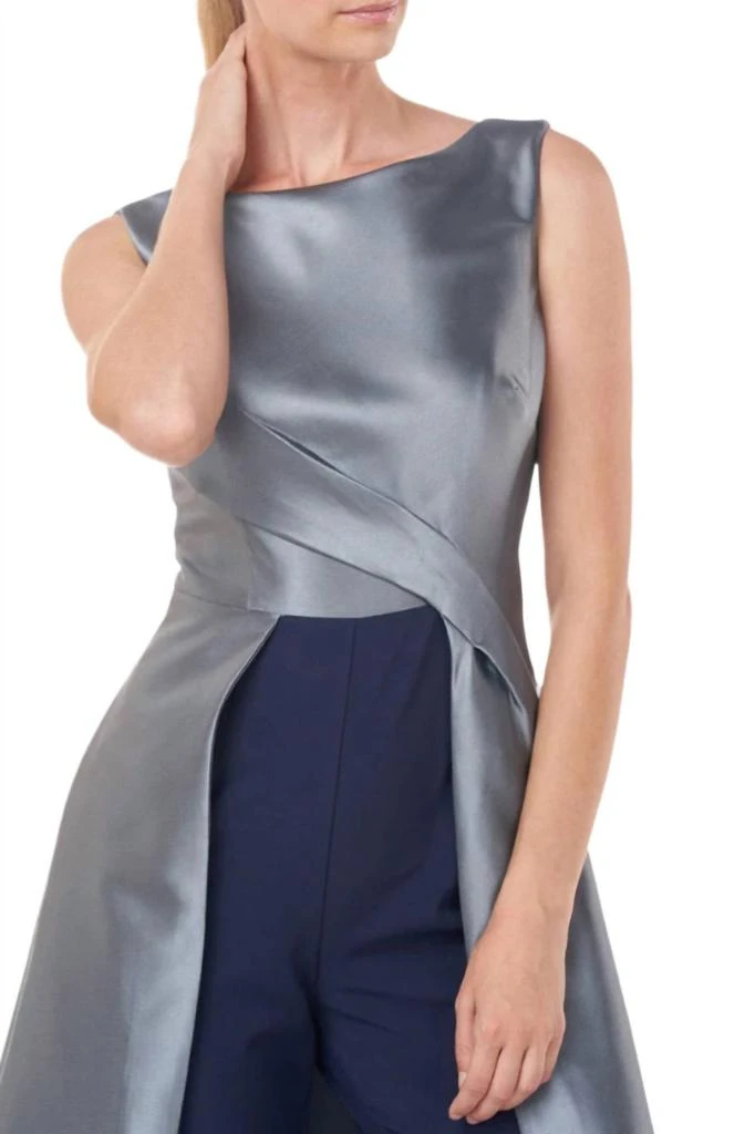 Kay Unger Kay Unger - Pleated Walk Through Twill Stretch Crepe Pant Jumpsuit 4