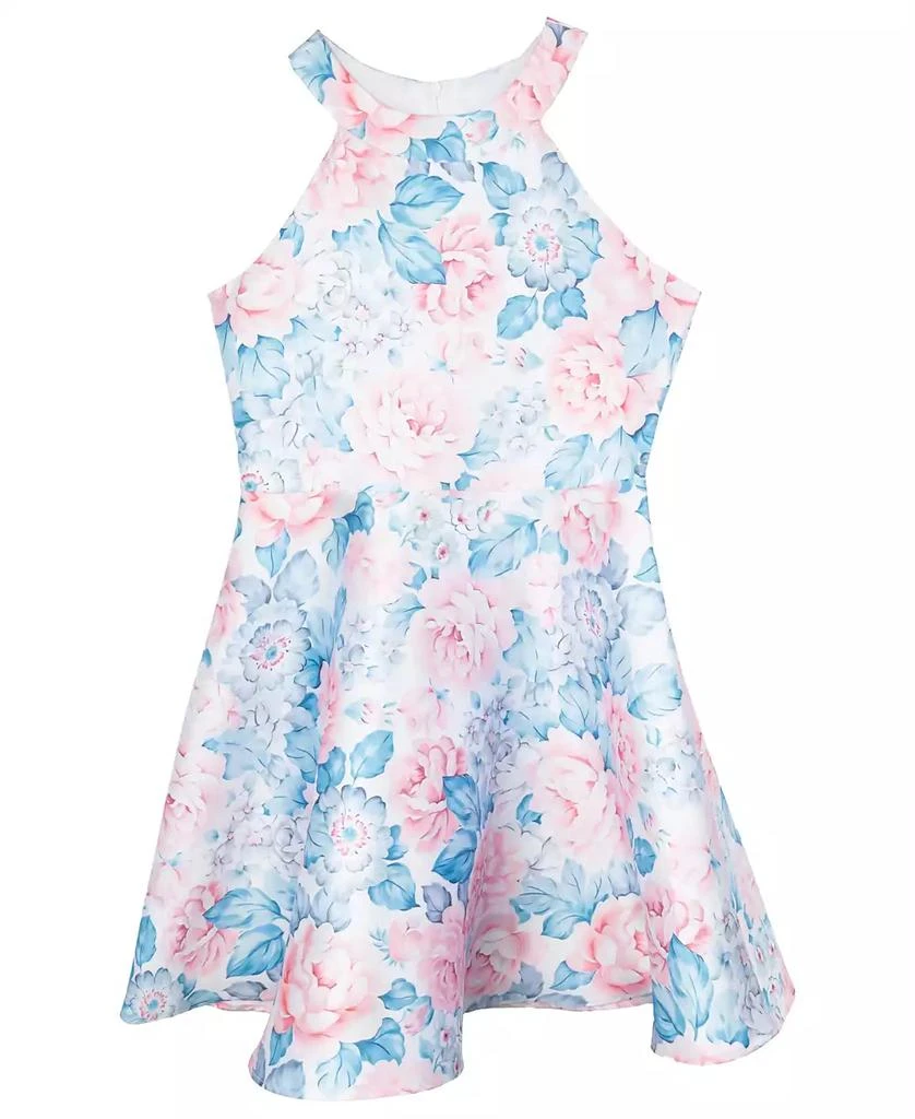 Rare Editions Big Girls Halter Floral Mikado Social Dress 8
