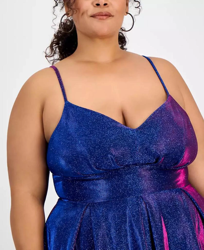 B Darlin Trendy Plus Size V-Neck Sleeveless Glitter Ball Gown - Dresses & Skirts - Free Shipping - BeyondStyle B Darlin Trendy Plus Size V-Neck Sleeveless Glitter Ball Gown - Dresses & Skirts - Free Shipping - BeyondStyle