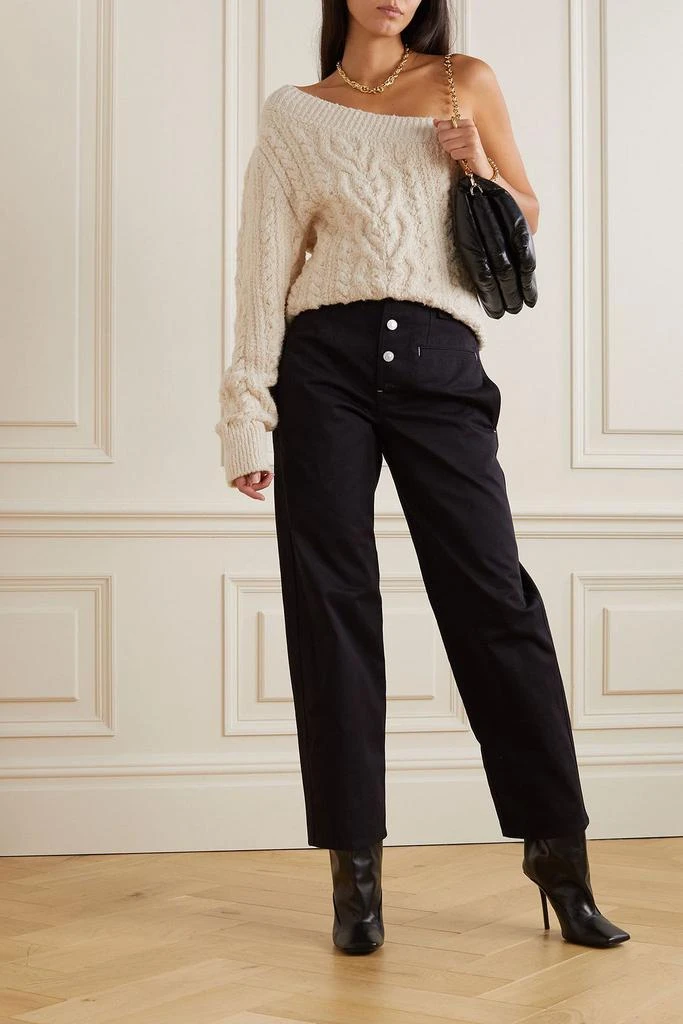 Isabel Marant Blaine one-shoulder cable-knit cotton-blend sweater 2