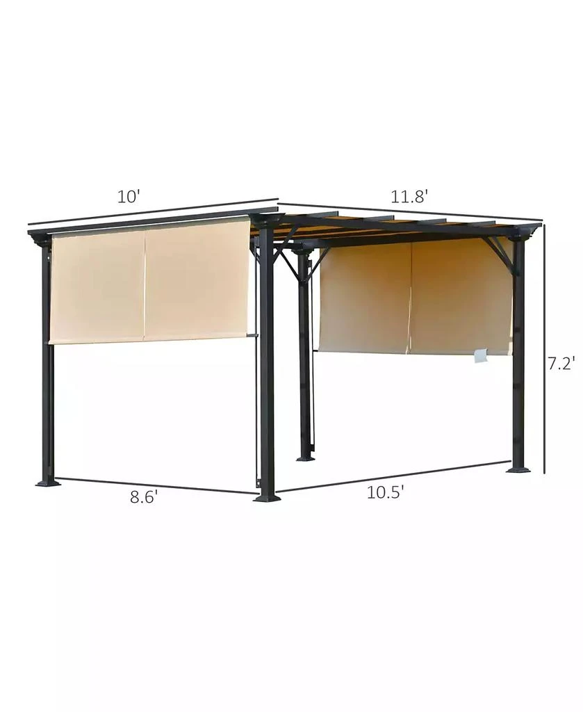 Outsunny 12
x 10
Outdoor Patio Gazebo Pergola with Retractable Canopy Roof 2