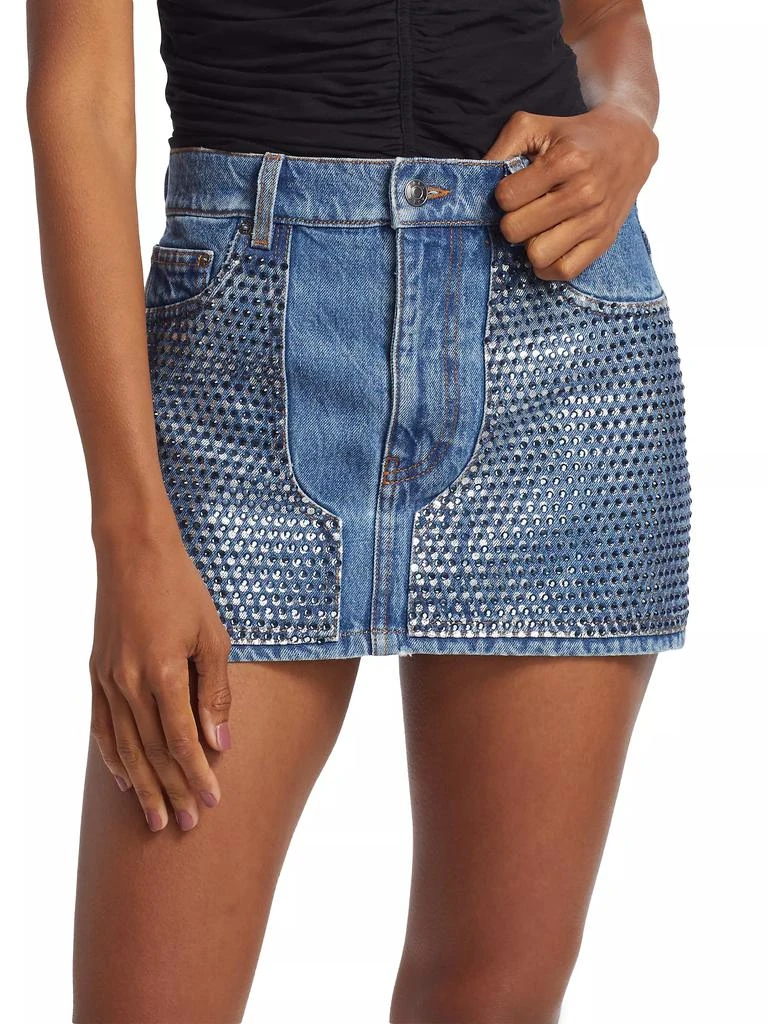 Area Crystal Embellished Denim Miniskirt 3