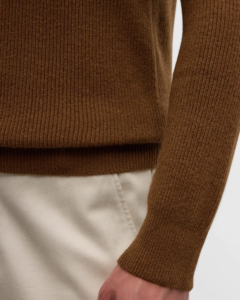Neiman Marcus Men's Ribbed Quarter-Zip Sweater 7