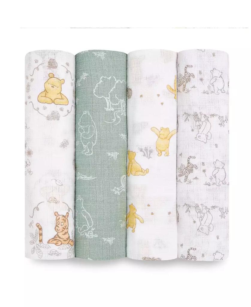 aden + anais Baby Boys Winnie the Pooh Swaddle, Pack of 4