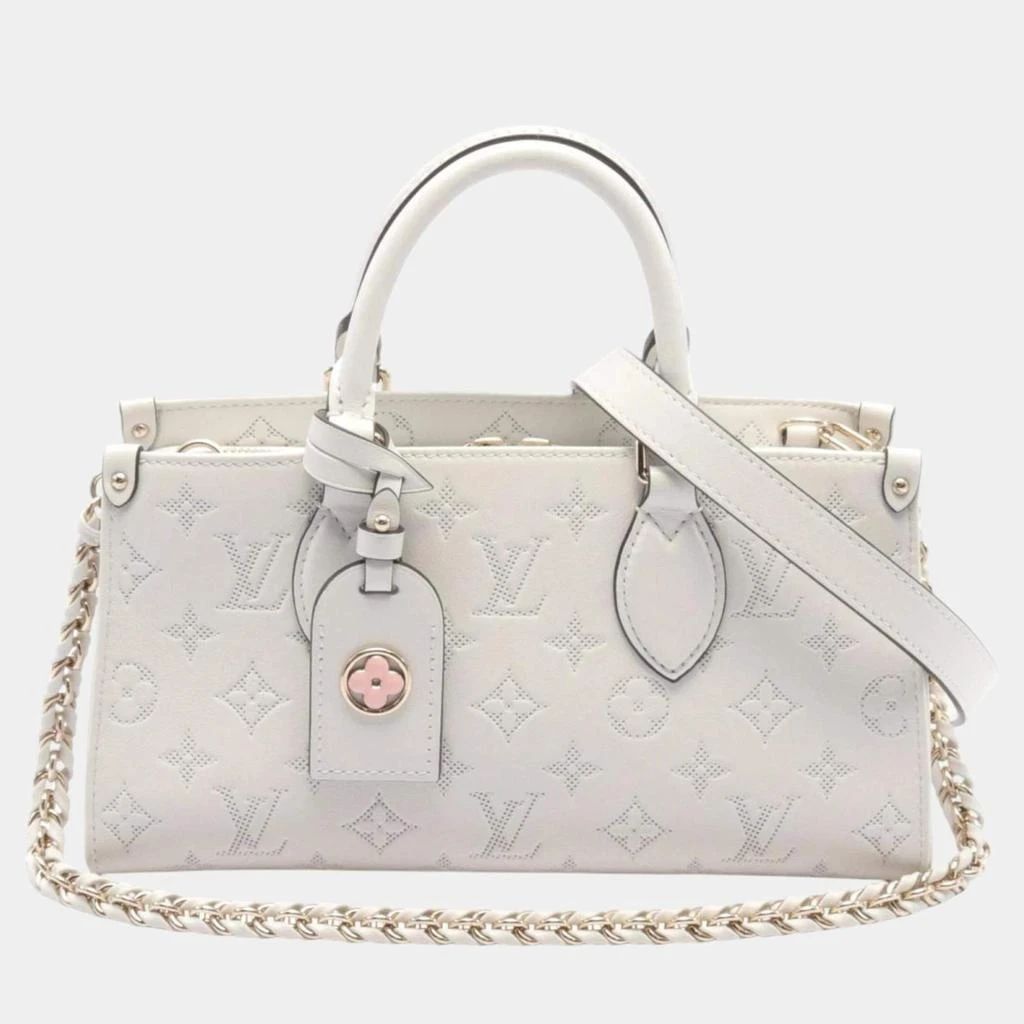 Louis Vuitton Louis Vuitton White Leather On The Go Ew Monogram Handbag 1