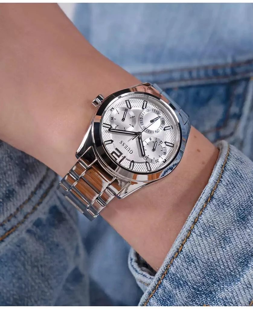 GUESS Women's Multi-Function Silver Stainless Steel Watch 38mm 5