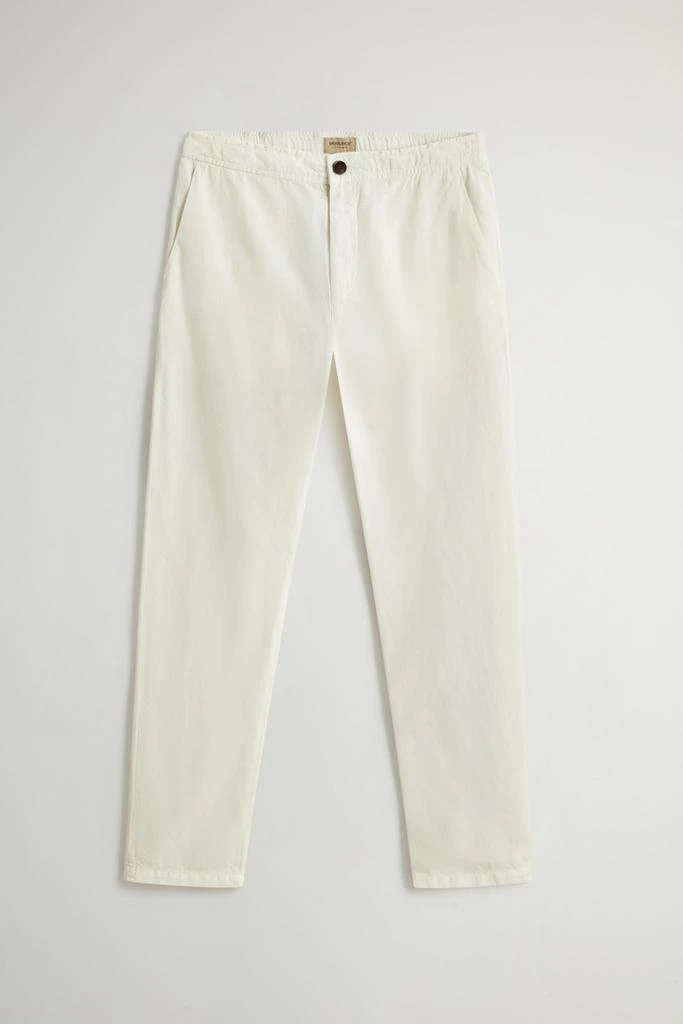 Woolrich Garment-Dyed Cotton- and Linen-Blend Pants - Men - Blue 4