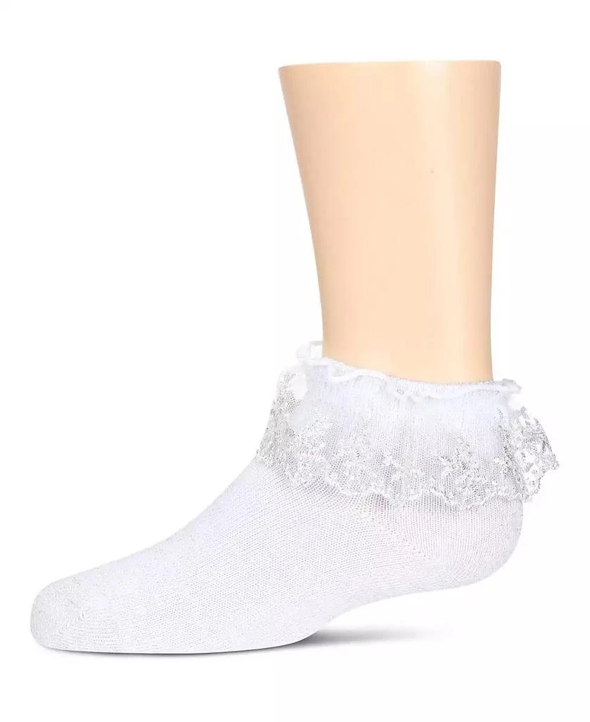Memoi Little Girls Step and Shimmer Ruffle Anklet Socks