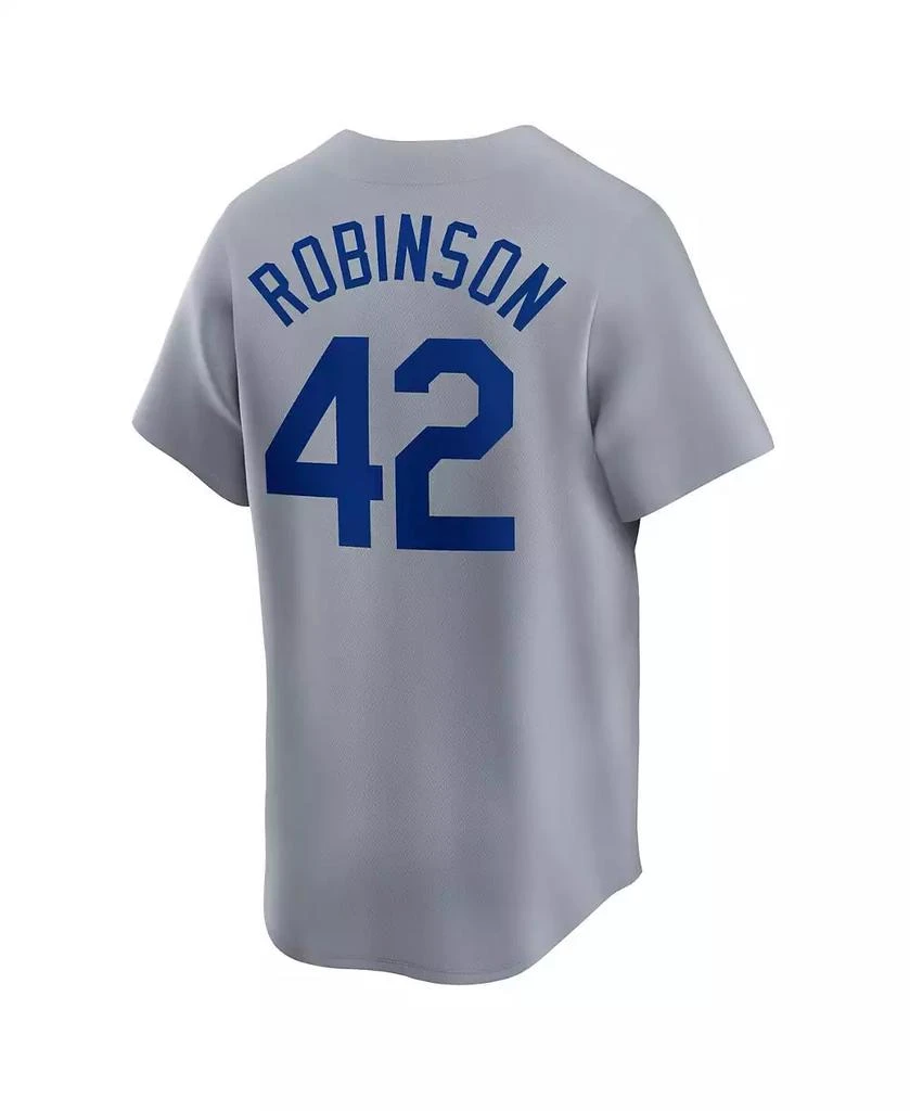 NIKE Men's Jackie Robinson Gray Brooklyn Dodgers Throwback Cooperstown Collection Limited Jersey 3