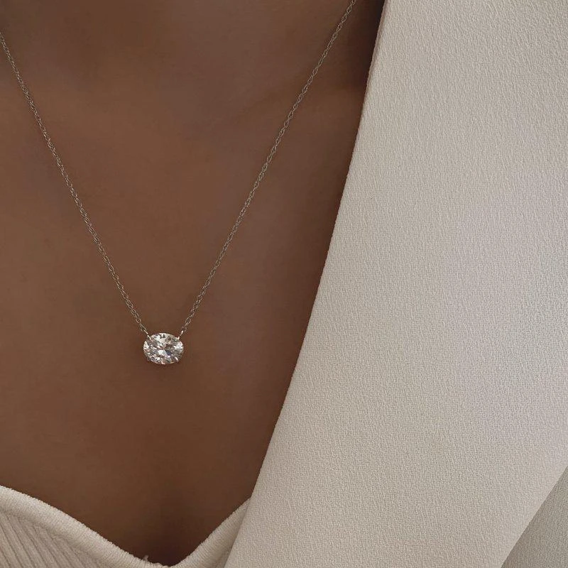 Brilliant Carbon Sirius Oval Necklace Multiple Sizes LAB-GROWN DIAMOND: 0.50 CARAT TOTAL WEIGHT 2
