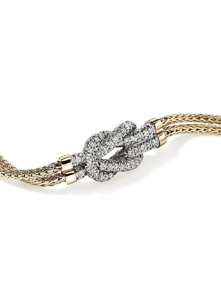 John Hardy Love Knot Two-Tone 14K Gold 
0.30 TCW Diamond Bracelet 3