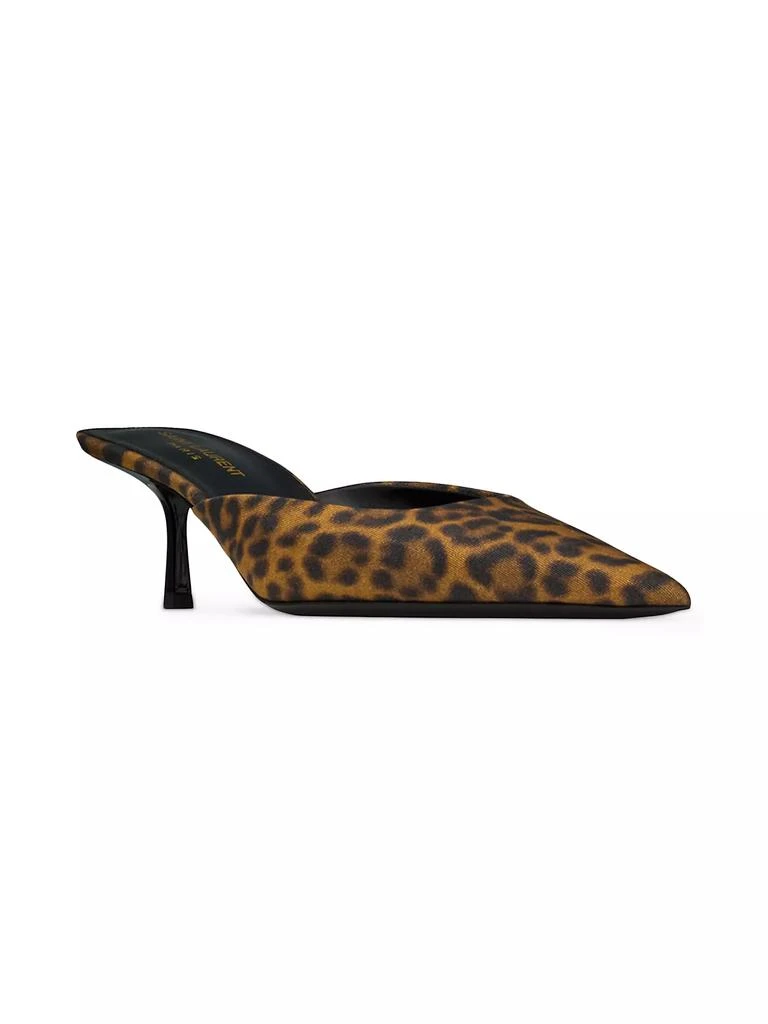 Yves Saint Laurent Barbara Mules in Leopard Grosgrain 2