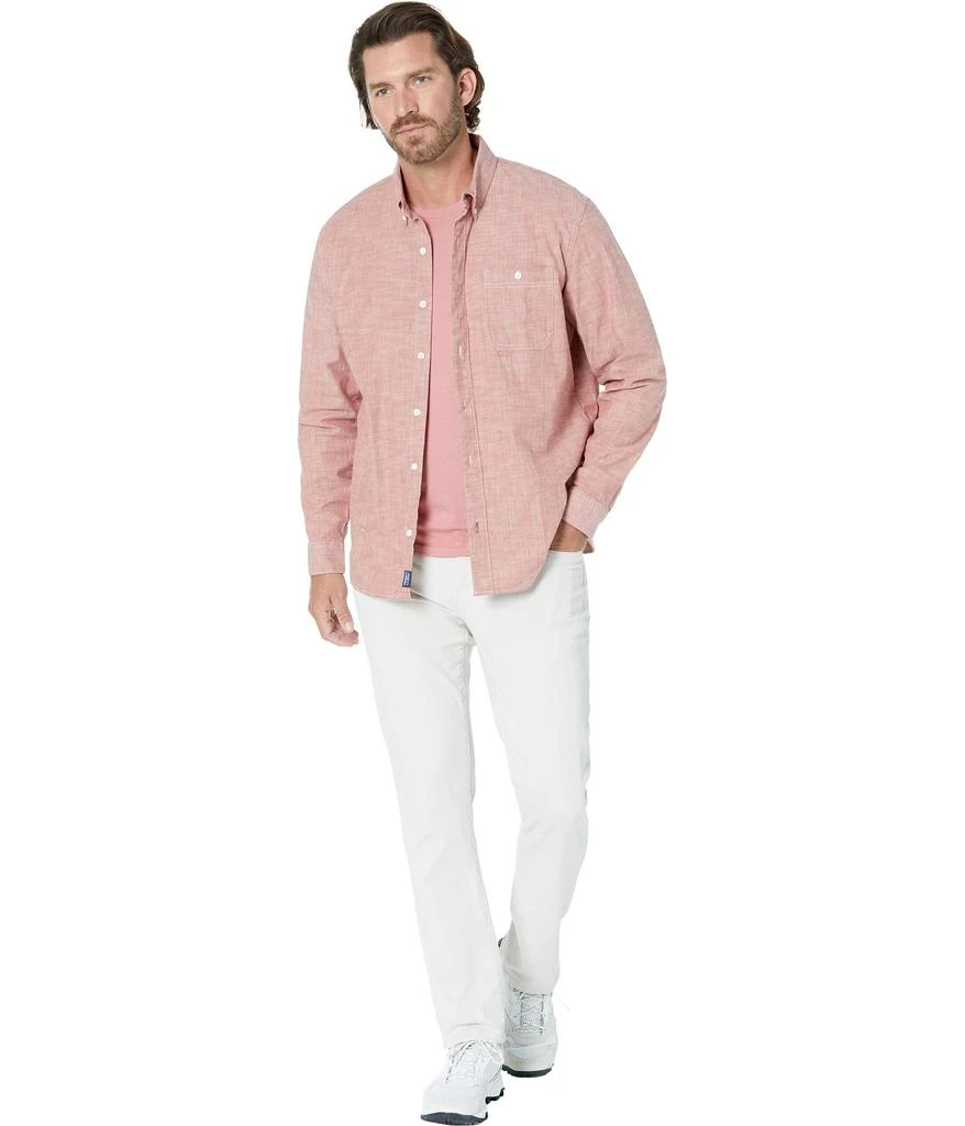 L.L.BEAN Comfort Stretch Chambray Shirt Long Sleeve Traditional Fit 4