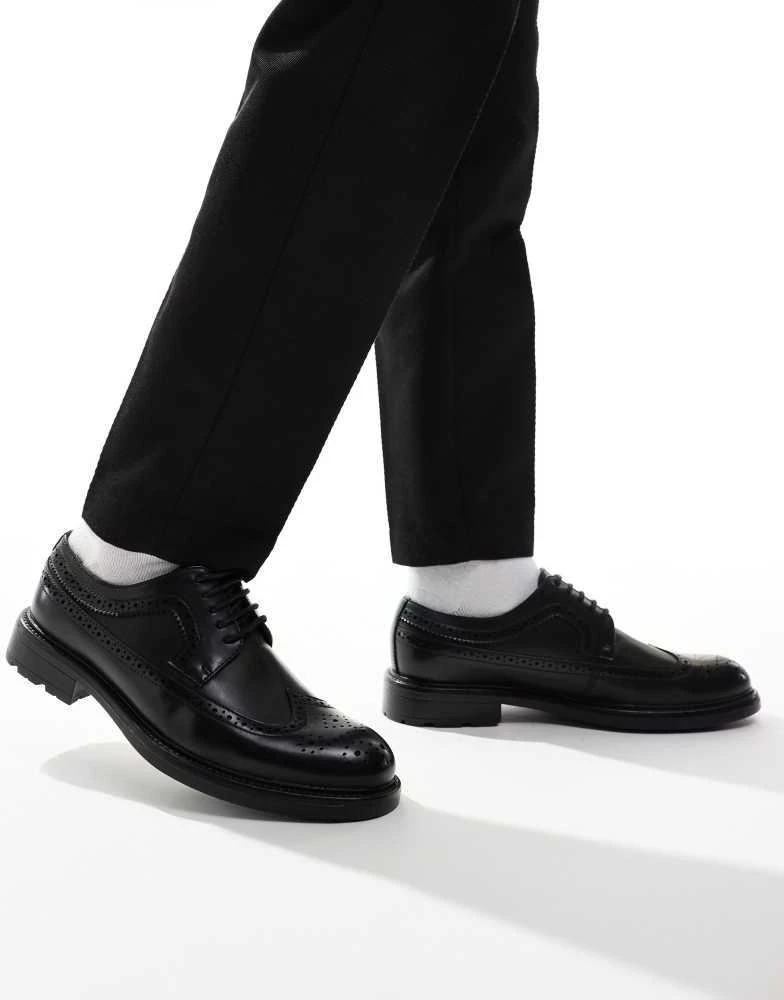 ASOS ASOS DESIGN lace up brogue shoes in black 1