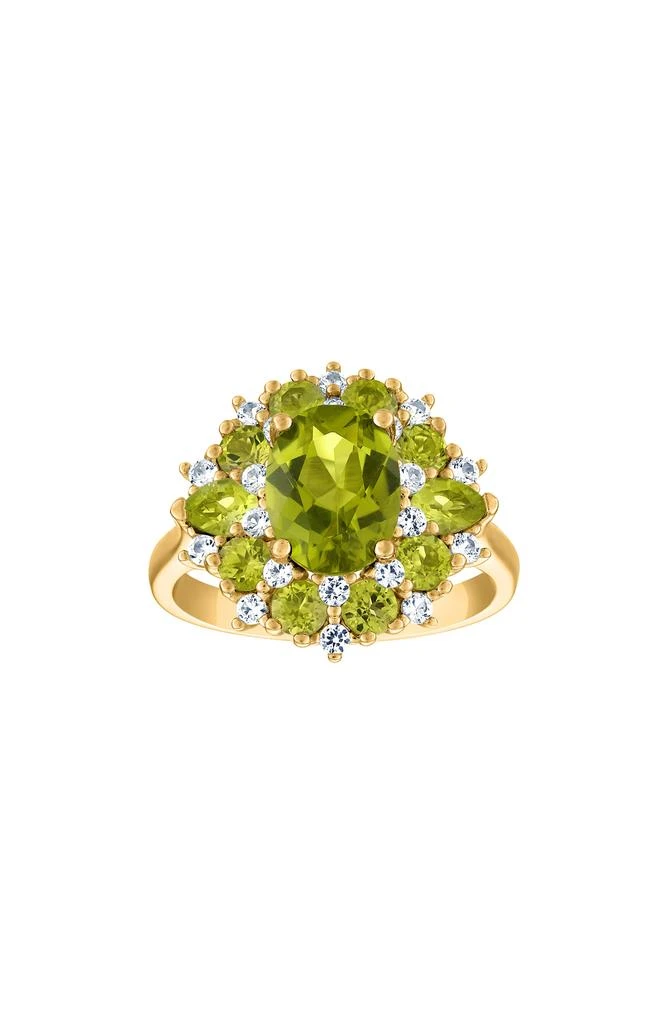 FZN 14K Gold Over Silver Peridot Ring