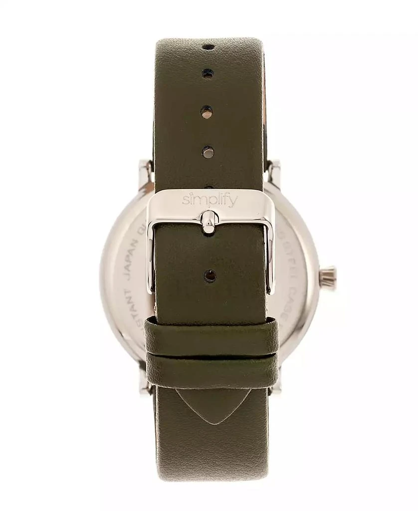 Simplify Quartz The 6200 White Dial, Genuine Olive Leather Watch 39mm 2